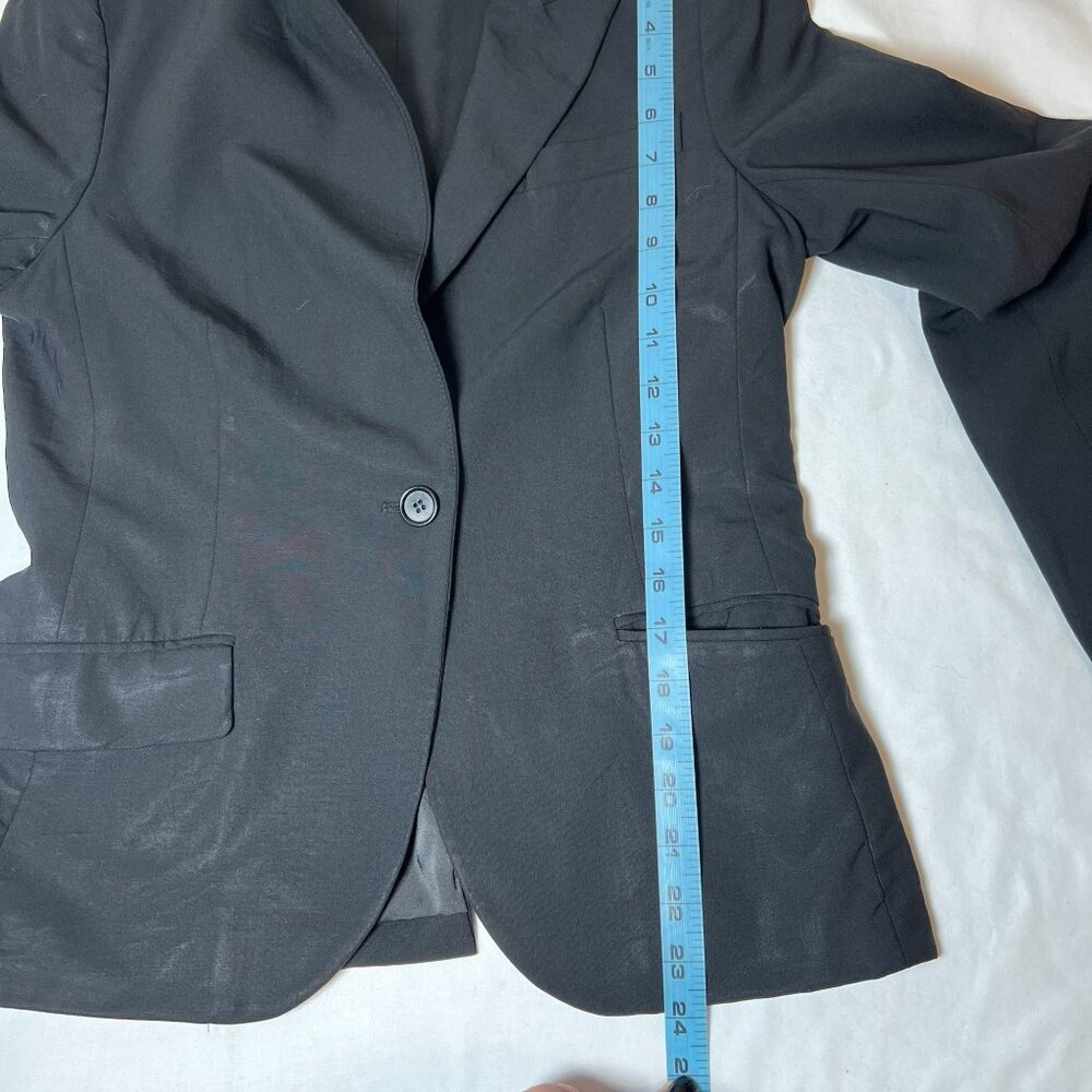 Theory Wool Stretch Blazer Single Button Black Fi… - image 5